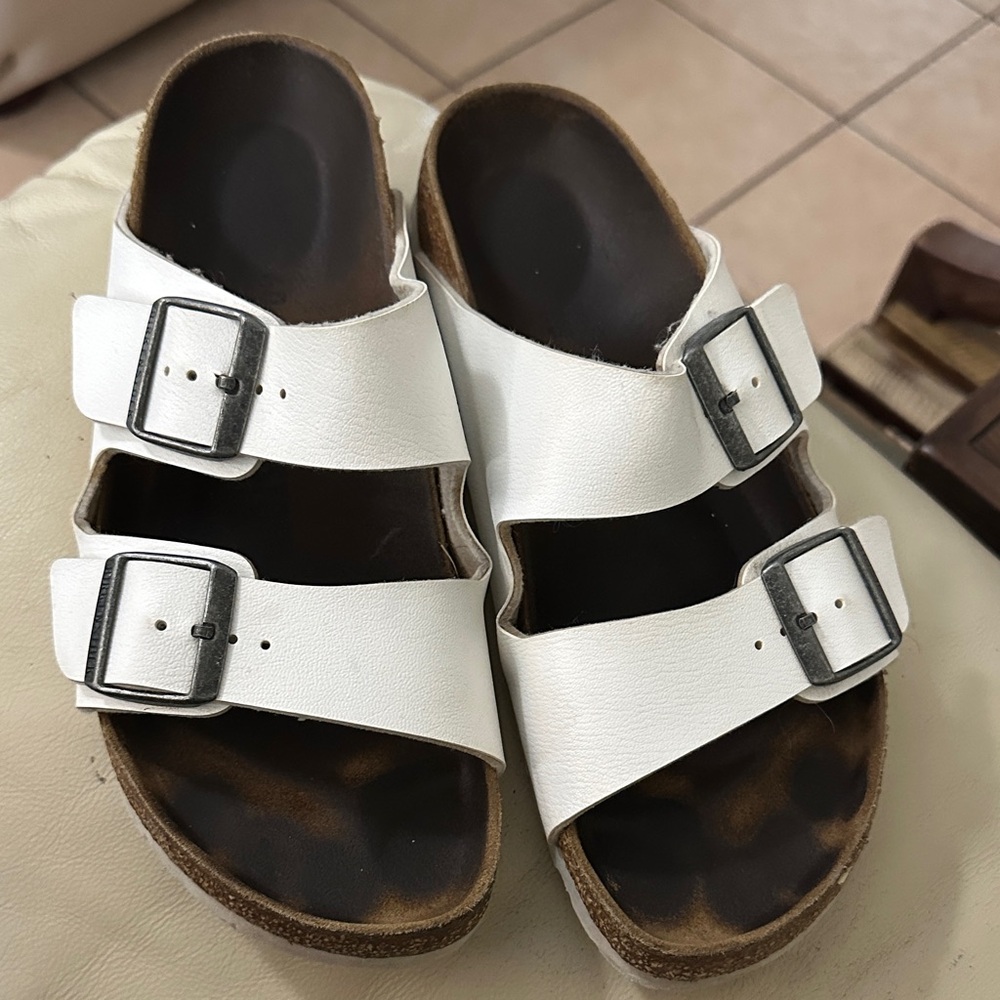 Birkenstock White Double Strap Sandals